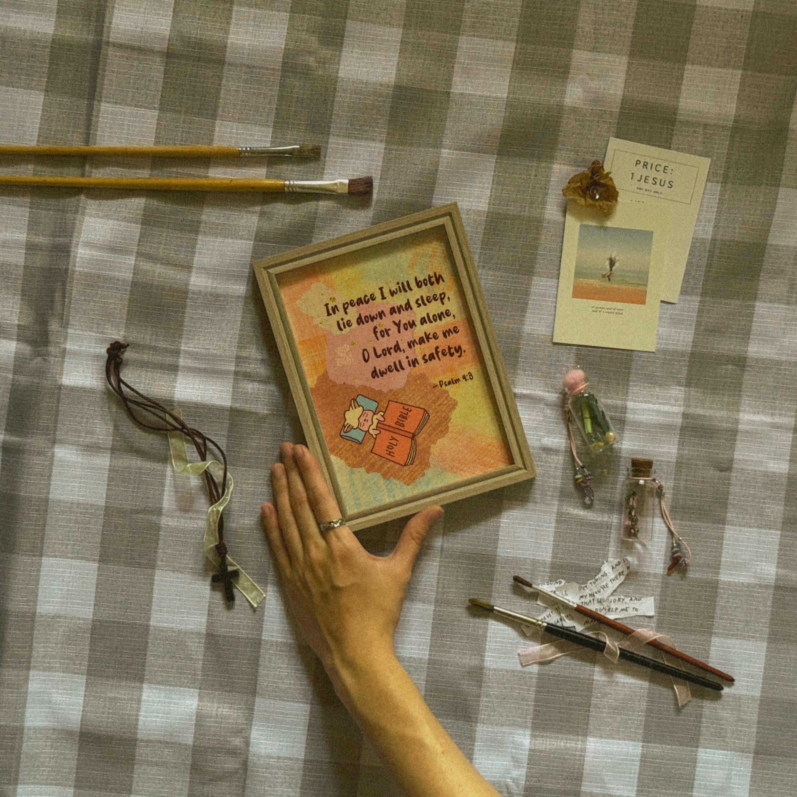 Voidtolight art in frame flatlay