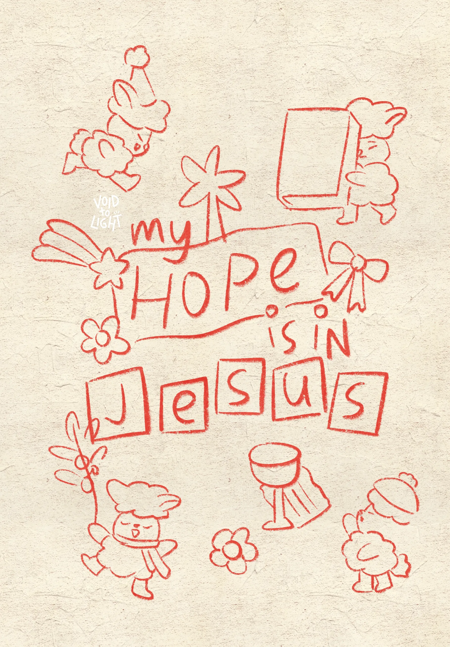 my hope is in Jesus cute modern Christian artwork