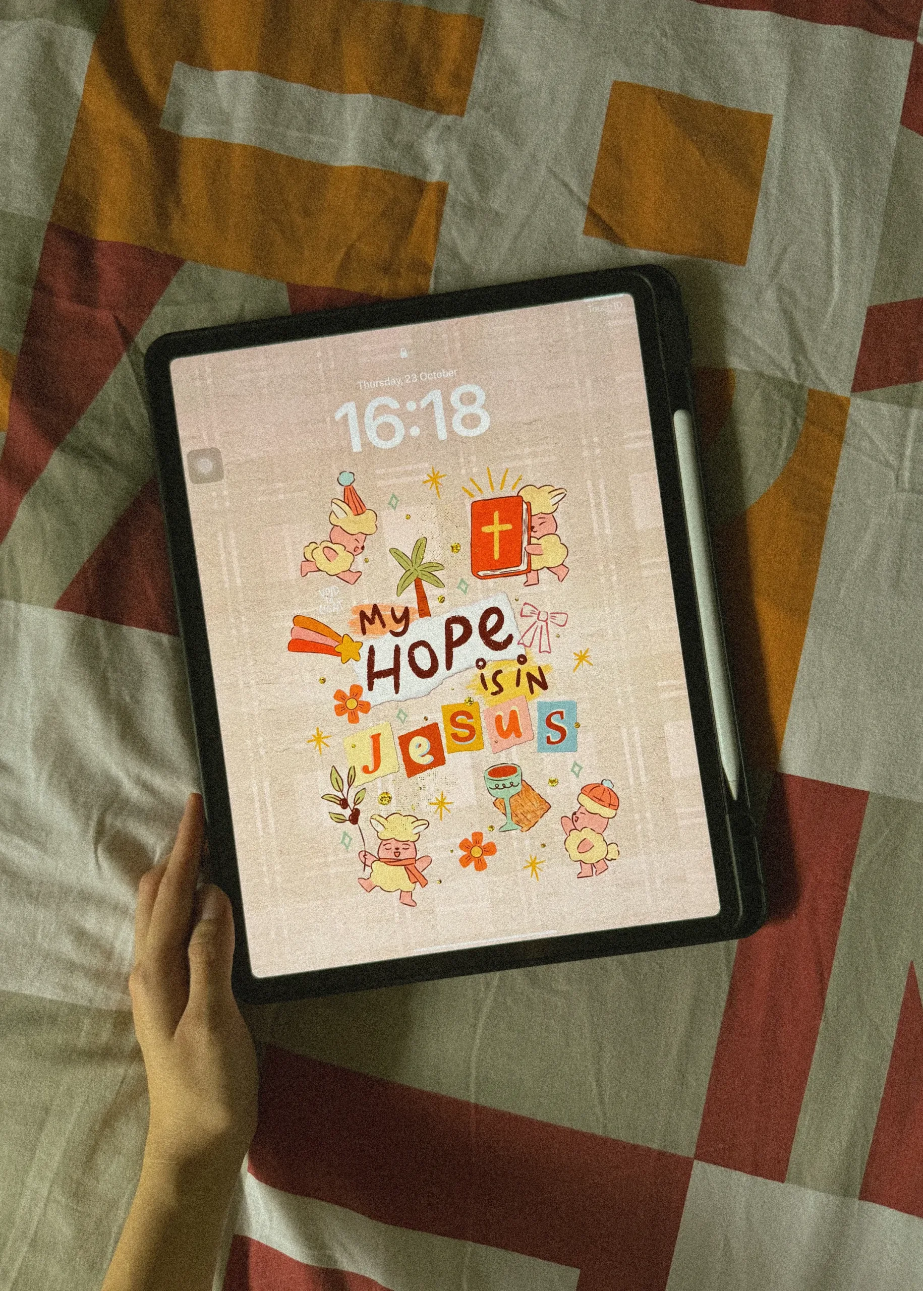 my hope is in Jesus modern Christian art iPad wallpaper