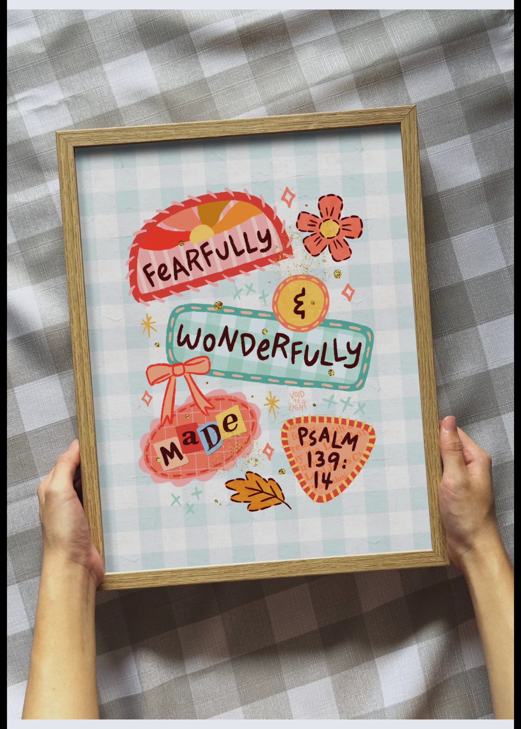 psalm-139-14-blue-Christian-illustration-in-art-frame