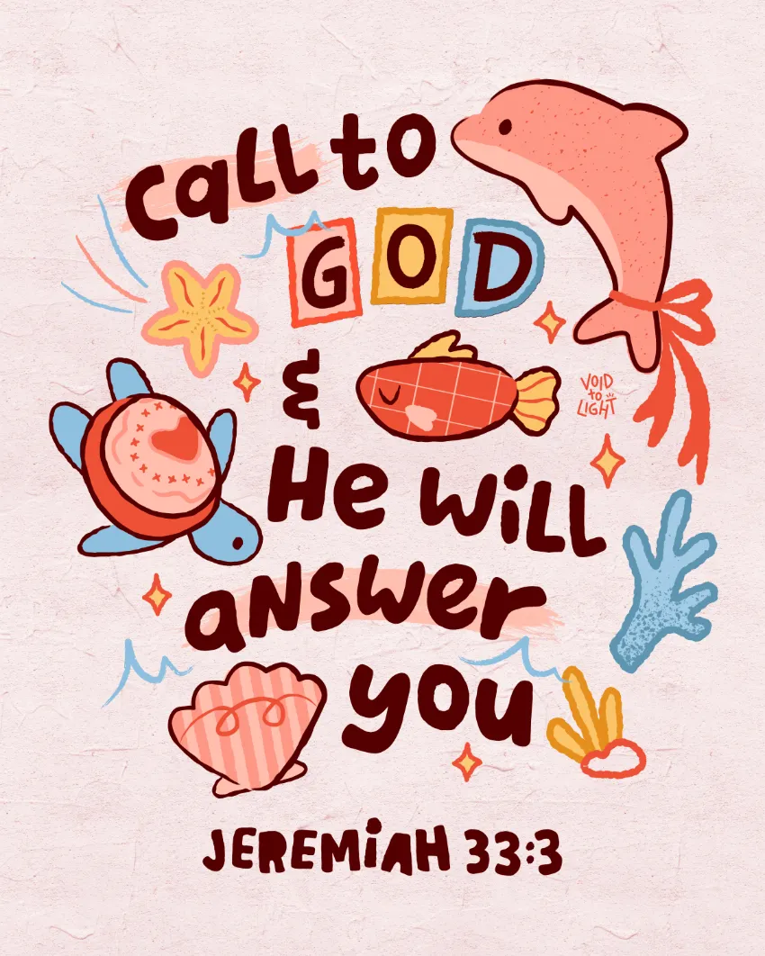 Jeremiah 33:3 summer coastal ocean faith-based artwork